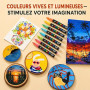 Laconile 120 Couleurs Feutre Acrylique, Stylos Acryliques à Pointe Pinceau pour le Coloriage Adulte ，Acrylic Paint Markers pour