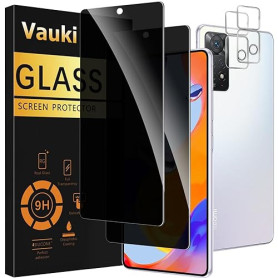 Vauki Verre Trempé Anti Espion pour Xiaomi Redmi Note 11 Pro avec Caméra Arrière Protecteur [2+2 Pièces],Anti-Espion Film Protec