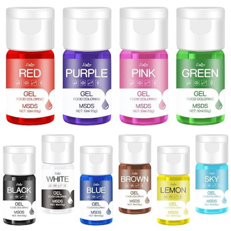 Colorant Alimentaire Gel - Colorant Alimentaire Sans Goût pour Gâteaux, Cuisson, Fondant, Macarons - Gel Food Colouring Vibrant