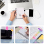 AGPTEK Carnet à Spirale avec Notes Colorées, Bloc Note Carnet de Poche avec Couverture Kraft, Cahier Spirale avec Porte-Stylo (S