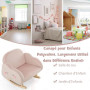 DREAMADE Fauteuil à Bascule Rembourré Enfant 18Mois-5Ans,Mini Canapé à Accoudoirs en Velours avec Pieds en Bois Massif, Anti-bas