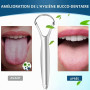 Brencco 2 Gratte Langues en Acier Inoxydable, Brosse à Langue Pour le Nettoyage De la Bouche, Recyclable, Facile à Nettoyer | Gr