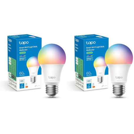 Tapo Ampoule Connectée WiFi, Ampoule LED E27 Multicolore 2500K-6500K, Dimmable 8.7 W 806Lm, Compatible avec Alexa et Google Home