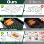 PETHREE Grille Air Fryer Stackable, 2 Pcs Accessoires Air Fryer Chaud Dual Zone, Accessoires pour Friteuse à air En Acier Inoxyd