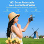 Appareil Photo Numérique 5K 80MP avec WiFi & Autofocus, Caméra Vlogging Youtube, Écran 3" 180° Rabattable, Zoom 18X, Compact Voy