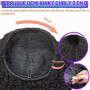 Perruque Femme Naturelle Demi tête Kinky Curly Half Wig Human Hair 12 Pouce | Glueless Femme Naturelle Cheveux Humains Upgrade 3