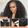 Perruque Femme Naturelle Demi tête Kinky Curly Half Wig Human Hair 12 Pouce | Glueless Femme Naturelle Cheveux Humains Upgrade 3