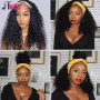 Perruque Bandeau Bresilienne Bouclée Deep Wave Headband Wigs Noir 12 Pouce | Perruque Femme Brésilien Naturelle Cheveux Humains