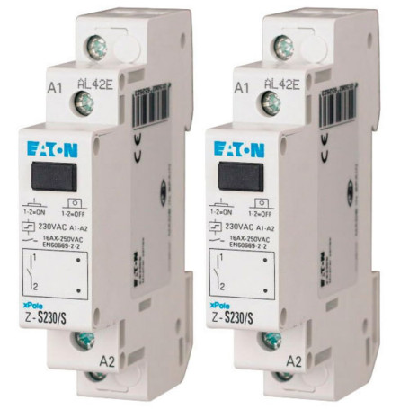 EATON - Lot De 2 Télérupteurs 16A 230AC 1 F 50Hz 1 Module