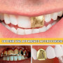 CFEWV 3 Pièces de Set de Dents Fausses pour Adultes, Appareil Hip Hop plaqué Or et Argent, Décorations Dentaires et Bijoux, Dent