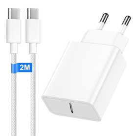 30W Chargeur Rapide pour iPhone 17/17 16 Pro/17 16 Pro Max/15 Plus/15 Pro/15 Pro Max/i Pad Mini/i Pad Air, Chargeur USB C Rapide
