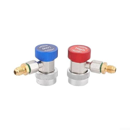 Ensemble de coupleurs rapides réglables pour R134a et R1234yf, filetage 6,35 mm AC pour valve de service avec bouton de contrôle