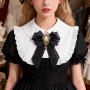 TINAYAUE Nœud Papillon Vintage à Dentelle pour Femme, Nœud de Col Style Victorien, Accessoire Élégant pour Chemise, Robe Lolita