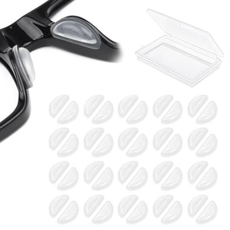 Qufiiry 20 Paare Plaquettes Lunettes Autocollantes, Plaquettes de Nez Adhésif, Coussinet Lunettes Nezv, Antidérapants Coussinets