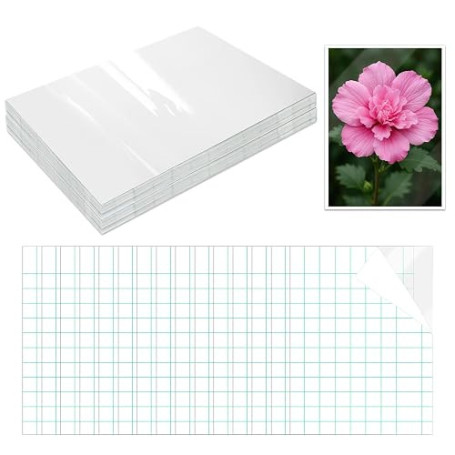 100 Film de Lamination à Froid,92x130mm Film de Plastification Autocollant | Feuilles de Plastification Auto-Adhésives pour Imag