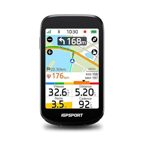 iGPSPORT BSC500 Compteur Velo sans Fil, Tactile 3,3" Map Vocale Navigation | Entraînement Climb Mode VAE Recalcul Automatique d’