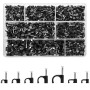 KOXXIAMOQ 700 Pcs Clips de Câbles Ronds/Carrés, Attaches Câbles Avec Clous, Agrafes de Câbles Noires avec Clou, Support de Fil O