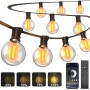 Guirlande Lumineuse Exterieure Dimmable, 30m Guirlande Guinguette Exterieur | APP et Télécommande, Musique Sync, Minuterie, 4 Mo