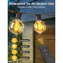 Guirlande Lumineuse Exterieure Dimmable, 30m Guirlande Guinguette Exterieur | APP et Télécommande, Musique Sync, Minuterie, 4 Mo