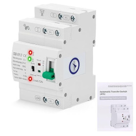 BORDRISE Inverseur de Source Automatique 63A 2P, Inverseur de Source monophasé 63A, Inverseur de Source, ATS 220V DIN – Commutat