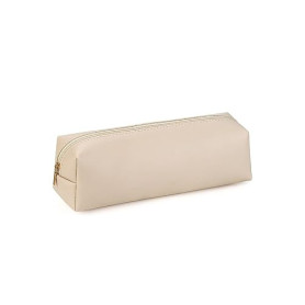 Trousse à Crayons en Cuir,Trousse Scolaire Rectangulaire Trousse à Crayons Trousses pour Enfants Trousse Crayon de Beige Petite