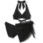 Maillot de bain 3 pièces avec corset à lacets et rembourrage intégré, pour fille, adolescente, enfant