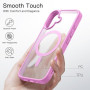 JETech Coque Mate Magnétique pour iPhone 16, Rose | Compatible avec MagSafe, Dos Translucide Mat, Étui Housse Protection Fine An