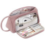 GUOYOU Trousse Velours Côtelé, Trousse Fille Simple avec Poignée (Rose) | Millésime Trousses Maquillage, Sac à Stylo Zippé Porta