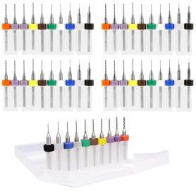 Lot de 40 micro forets PCB 0,1 mm à 1,0 mm, tige en spirale en carbure d'acier tungstène flute CNC pour gravure, circuits imprim