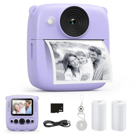 Appareil Photo Instantané Enfant, CalineGam 48MP 1080P Appareil Photo Numérique Enfant avec Carte 32GB & Papier Photo, Noël Anni