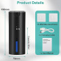 PUGTOW Distributeur de Savon Automatique Liquide, Mural 400ML (Noir) | Étanche IPX5, 4 Vitesses, 1800mAh Rechargeable par USB, C