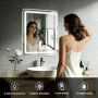 MYGIIVOVO Miroir Salle de Bain avec Eclairage, 60 x 45 cm | Miroir Mural Led avec Interrupteur Tactile, 3 Couleurs à intensité V