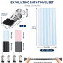 Ptyism 4 Pièces Exfoliating Bath Towel(Avec Crochet à Pince) | Serviette Exfoliante丨Serviette Exfoliante Japonaise pour Usage le
