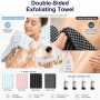 Ptyism 4 Pièces Exfoliating Bath Towel(Avec Crochet à Pince) | Serviette Exfoliante丨Serviette Exfoliante Japonaise pour Usage le