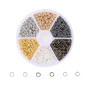 PLABBDPL Lot de 880 mini anneaux porte-clés dorés - 4, 5, 6, 7, 8, 10 mm - Petits anneaux avec ouvertures - Pour la fabrication