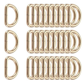 Butyeak Anneau en D, Boucle Demi-anneau, 25mm Boucle à Anneau en D en Métal, 30 Pièces Métal et Anneau en D, Pour Colliers, Mous
