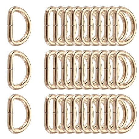 Butyeak Anneau en D, Boucle Demi-anneau, 25mm Boucle à Anneau en D en Métal, 30 Pièces Métal et Anneau en D, Pour Colliers, Mous