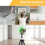Niveau Laser Autonivelant 360° X 4, Lazer Niveaux Chantier 4d 16 Lignes Laser, Mode Impulsion ExtéRieur, 2 X Batterie,Nivellemen