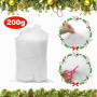 Yuragim Neige Artificielle Décorative 200g, Ouate de Remplissage pour Nuages Fausse Neige Coton Decoration Nuage Neige de Décora