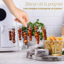Accessoire Air Fryer, Set de Brochettes Barbecue en Acier Inoxydable, 24 Brochettes + Grille, Accessoires Compatibles Plat Air F
