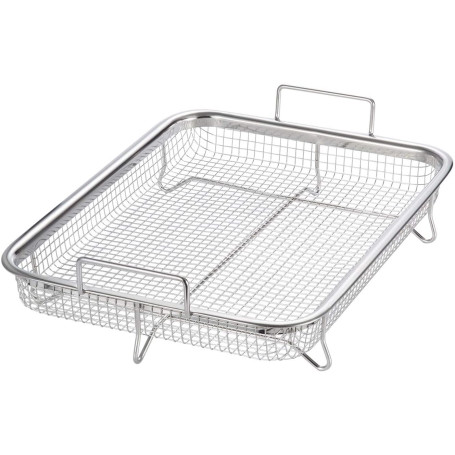 PIQIUQIU Panier de Barbecue en Acier Inoxydable Multifonction Grille de Barbecue Plateau de Cuisson pour Frites, Grillade (30x 2