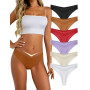 Memouniva Culotte Tanga Femme sans Couture, sous-vêtements Invisibles Taille V Confortables, Lot de 6