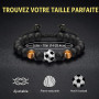COYUN Tigre d'œil jaune Bracelet de Football, Croix Perles Garcon Fils Anniversaire 5 6 7 8 9 10 11 12 13 14 15 16 17 18 ans, Ca