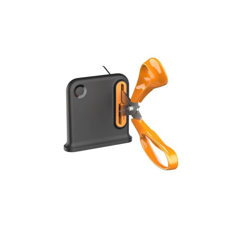 Fiskars Aiguiseur de Ciseaux | Conception Ergonomique, Au Moins 55% de Matériaux Recyclés, Boîtier en ABS Recyclé à 80%, Noir/Or