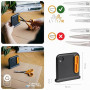 Fiskars Aiguiseur de Ciseaux | Conception Ergonomique, Au Moins 55% de Matériaux Recyclés, Boîtier en ABS Recyclé à 80%, Noir/Or