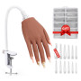 Adonafy Main D'Entrainement Manucure - Silikon Main Entrainement Ongles - Flexible Fausse Main pour Ongle pour Débutants Profess