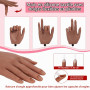 Adonafy Main D'Entrainement Manucure - Silikon Main Entrainement Ongles - Flexible Fausse Main pour Ongle pour Débutants Profess