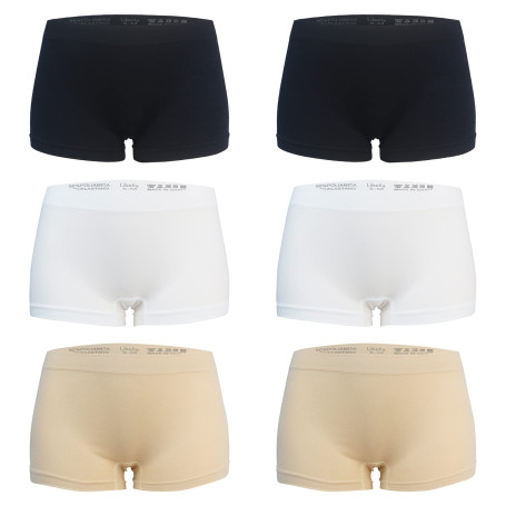 Libella - Lot de 6 - Femme Boxer - Basics Shorties Uni - Sport Seamless Culottes - 3908