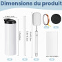 Caffoltgo Lot de 4 gobelets à sublimation isothermes à double paroi en acier inoxydable pour loisirs créatifs - 600 ml avec couv