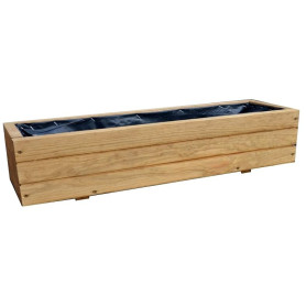FKL DESIGN Home Deco Jardinière en Bois pour Jardin, terrasse, Rebord de fenêtre entièrement assemblée D6 chêne (Longueur 90 cm)
